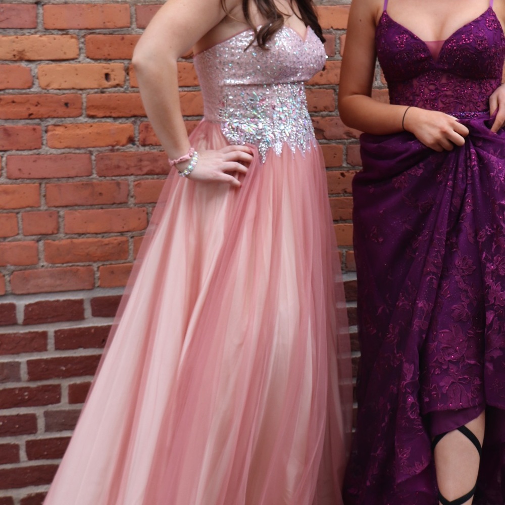 PROM Pink Strapless Dress